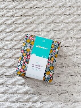 Pillowfort Floral Microfiber Sheet Set Twin- Teal, Yellow, Pink, White